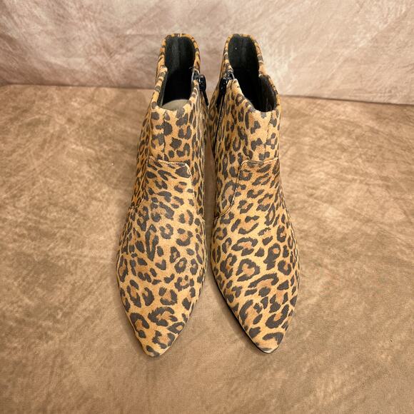 Clarks Collection Ankle Boots Suede Leopard Print Pointed Toe Kitten Heel 6.5M - Picture 10 of 12